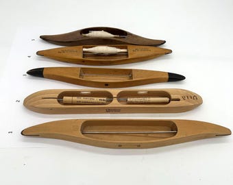 Hand Carved Wood Loom Shuttle: Vintage Swedish Weaving Bobbin, price per piece