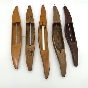 ALTE Holzboot Schiffchen, handgeschnitzt, altes schwedisches Webstuhlschiff, Vintage Webstuhl Bobbin, 5 verschiedene, Preis pro Einheit, Wählen Sie Ihre aus