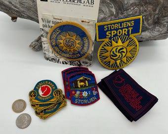 Vintage Swedish PATCH, collectibles, Fjäl Räven and Storlnien/ 5 different types, UNUSED Patches