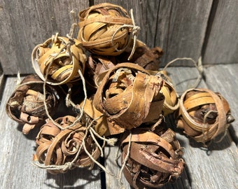 ÉCORCE DE BOULEAU, lot de 12 boules suspendues en écorce de bouleau, originaire de Laponie en Suède, décoration, bouleau artisanal, décoration naturelle, style de vie naturel