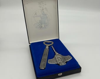 ヴィンテージノルウェーロイヤルピューターボトルオープナーセット