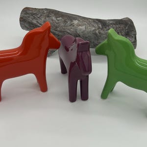 Swedish Large Ceramic DALA HORSE/ Dalahäst, Dala Horse Dalarna, in 3 colors