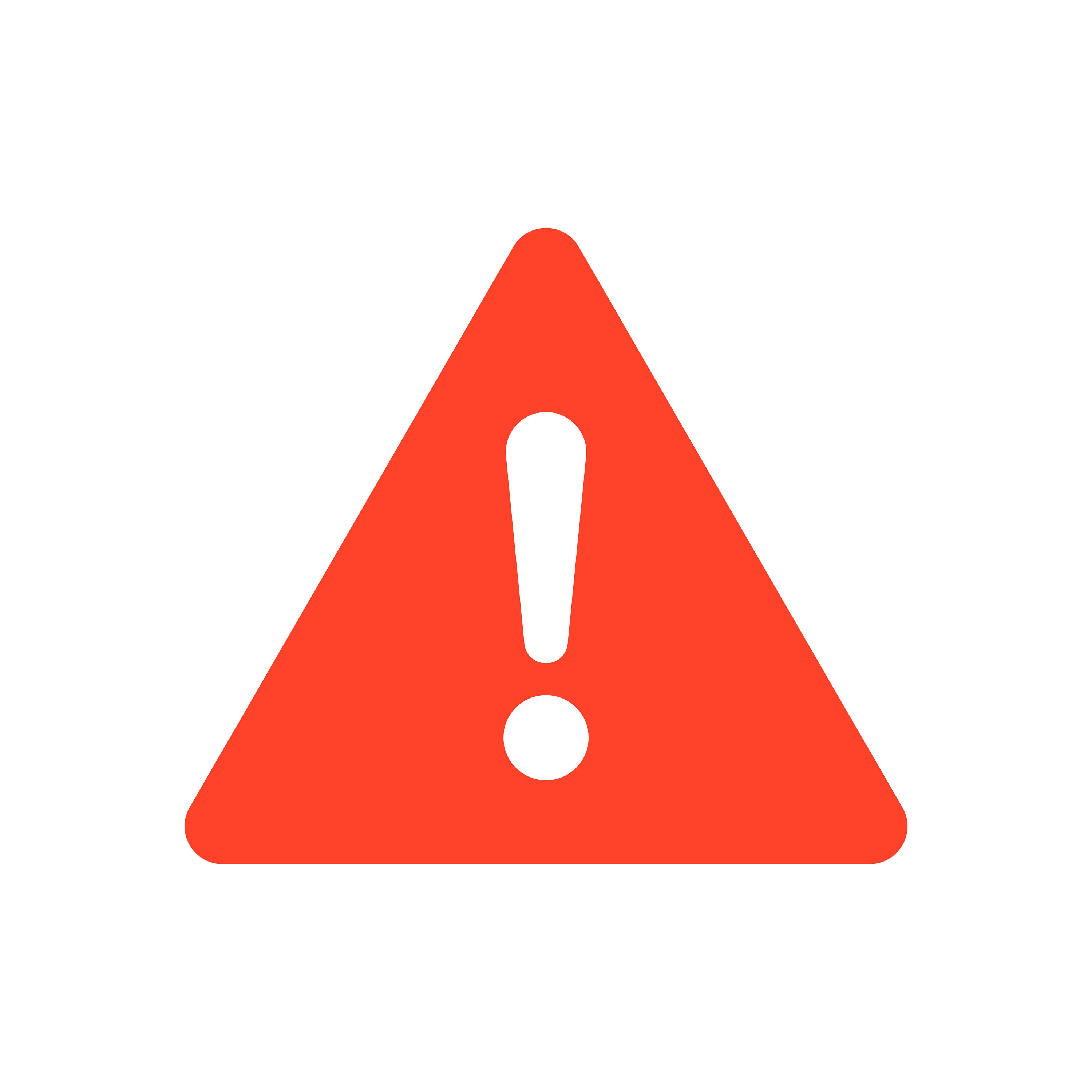 Warning attention red triangle sign with exclamation mark symbol