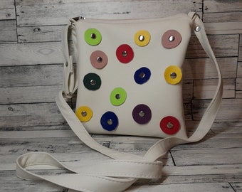 Women's phone handbag. A bright handbag for every day. Handbag with your own hands. Women's bag made of eco leather. Women's clutch.