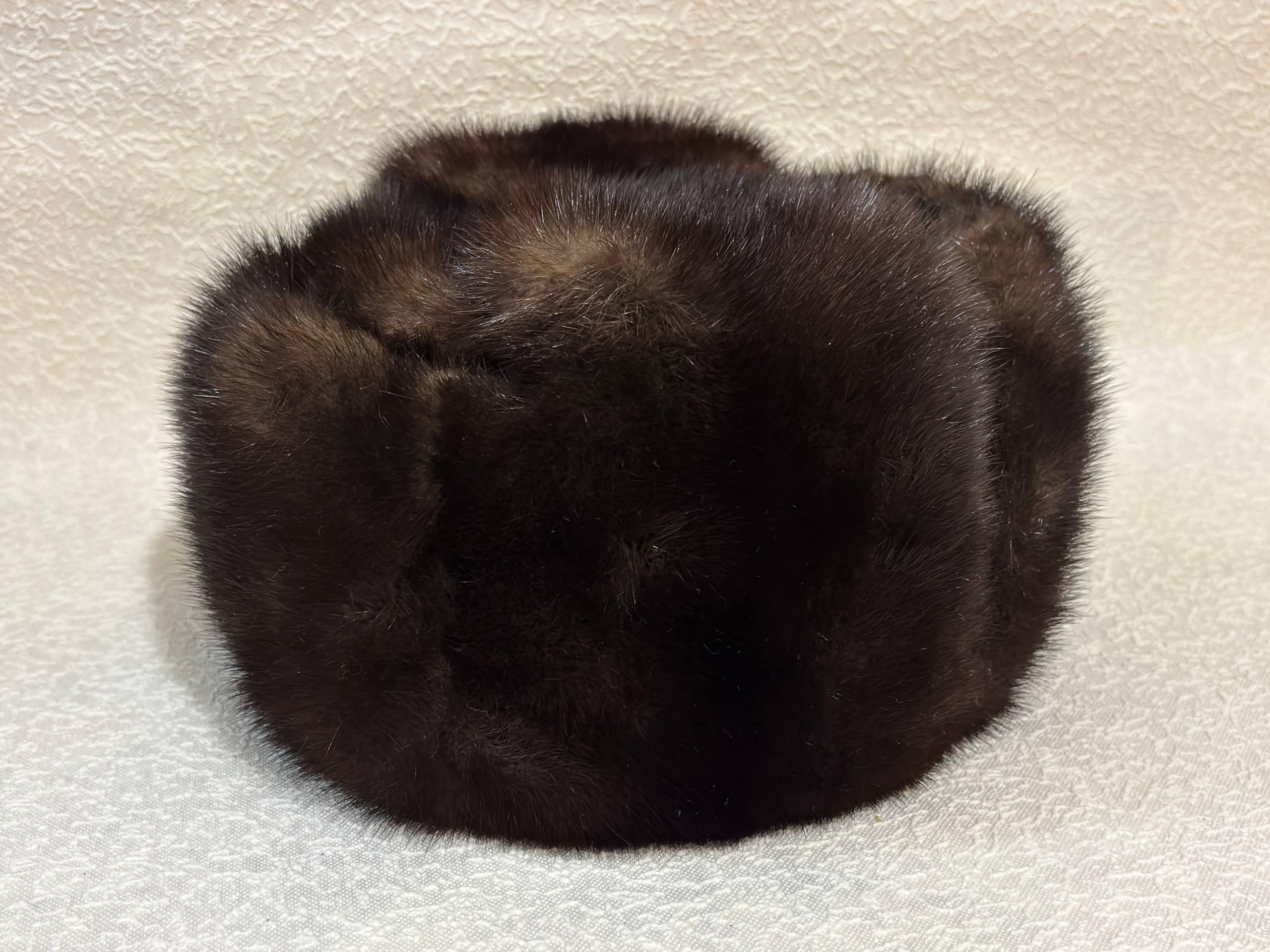 Vintage Real Fur Hat | Dark Brown Mink Style Hat | Soviet  display picture 1
