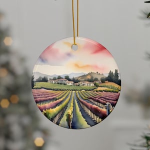 Napa Valley Kalifornien Reiseverzierung, Aquarell Stadt Ornament, Elegante Weihnachtsverzierung Wohnkultur, Individuelles Geschenk für Freund