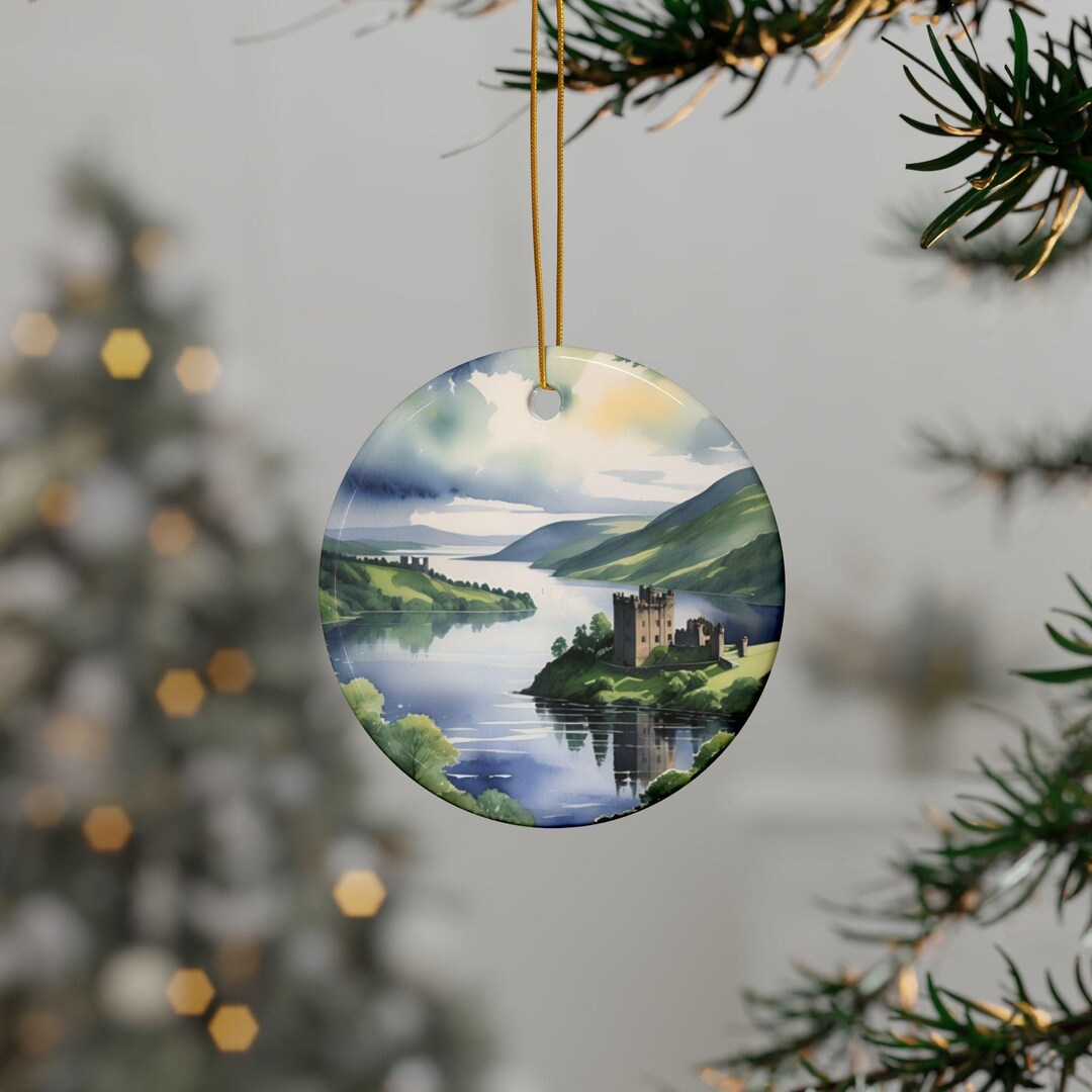 Scottish Highlands Personalized Travel Ornament, Inverness Loch Ness ...