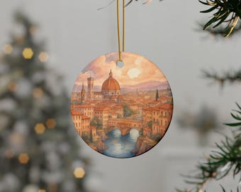 Florence Italy Ornament, Personalized Tuscany Travel Keepsake