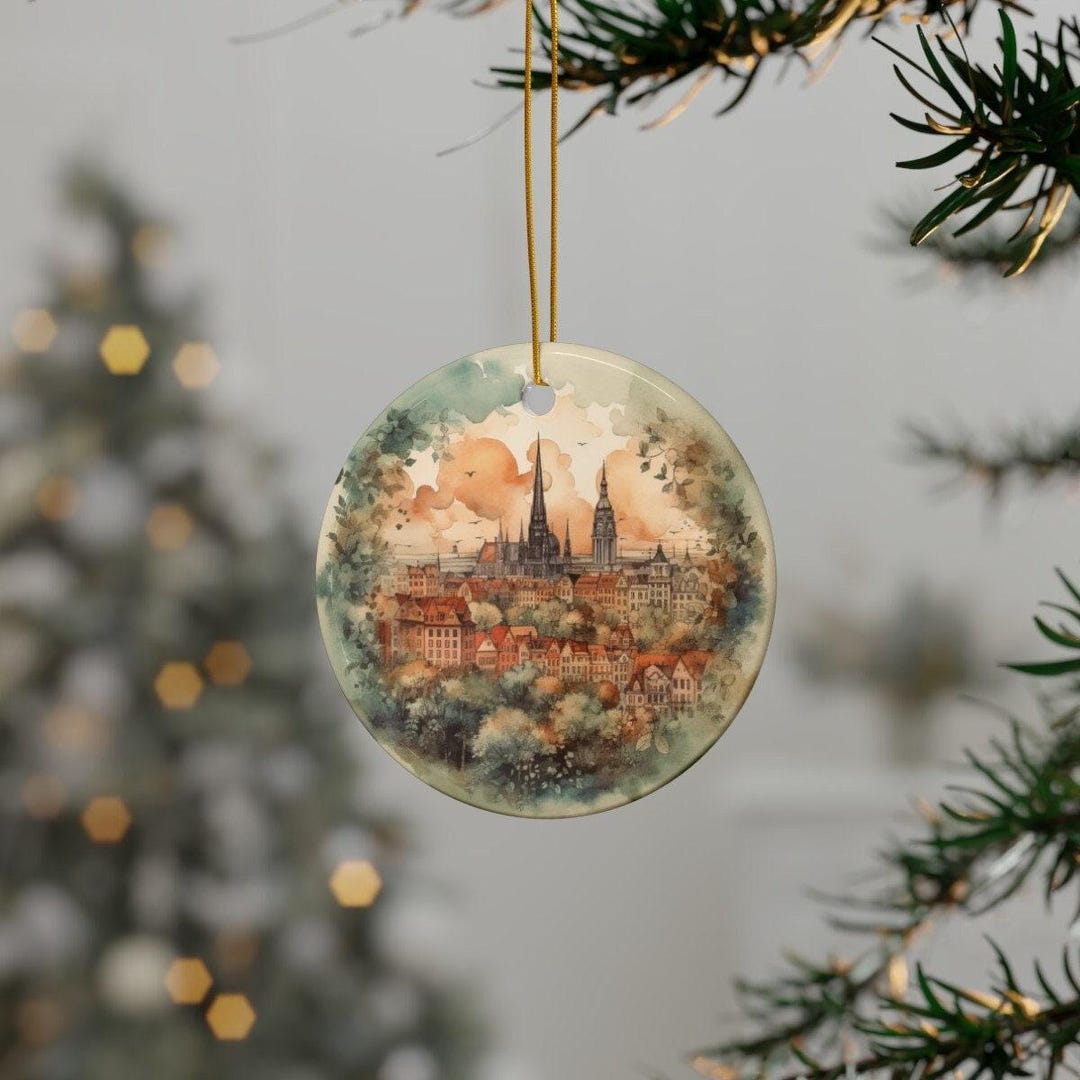Vienna Austria Personalized Travel Ornament, Watercolor City Ornament ...
