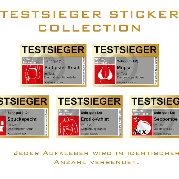 TESTSIEGER COLLECTION | Malleaufkleber/Mallesticker/Saufsticker/Oktoberfeststicker/Saufaufkleber/Testsiegersticker/Stiftung Warentest/JGA