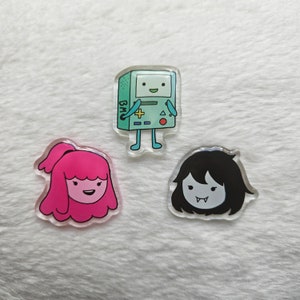 Princess Bubblegum, Marceline and BMO Acrylic Pins