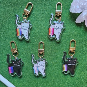 Pride Flag Cat Acrylic Keychain