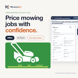 Lawn Mowing and Maintenance Bid Calculator & Quote Generator — Offline Desktop Tool