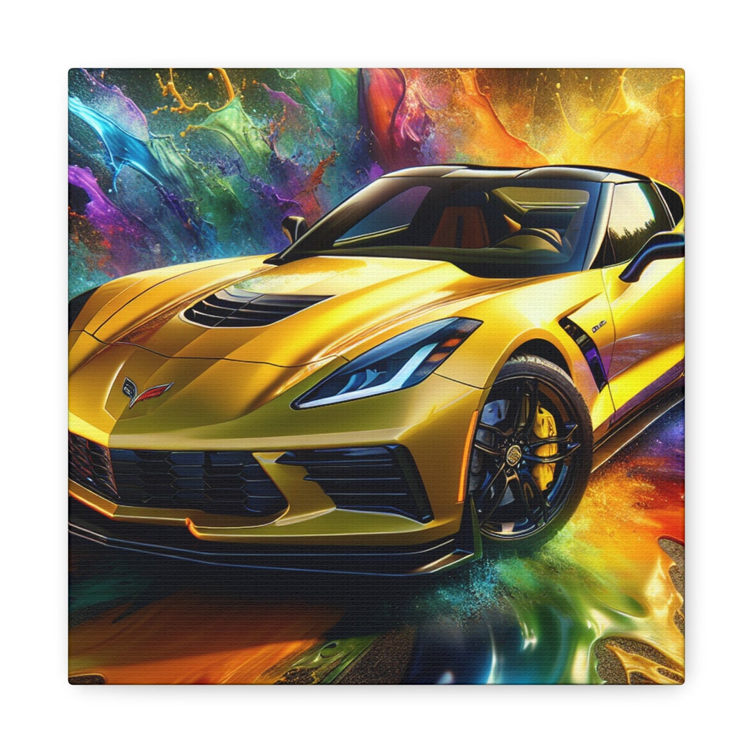 Chevrolet Corvette Wall Art Canva Painting Perfect Gift for Car Lovers and Corvette Enthusiasts