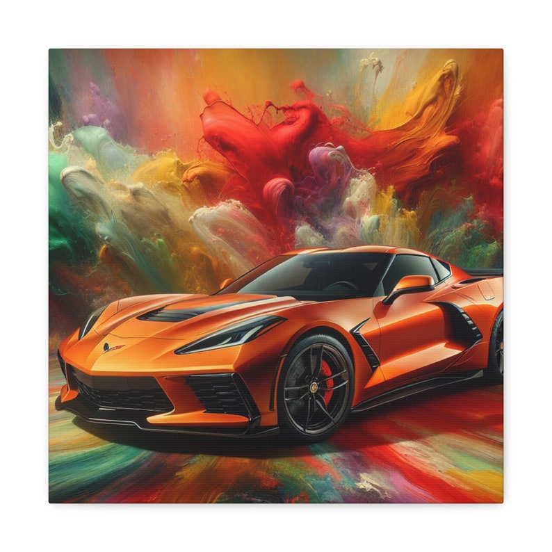 Chevrolet Corvette Wall Art Canva Classic Car Print, Modern Home Decor, Automotive Lover Gift