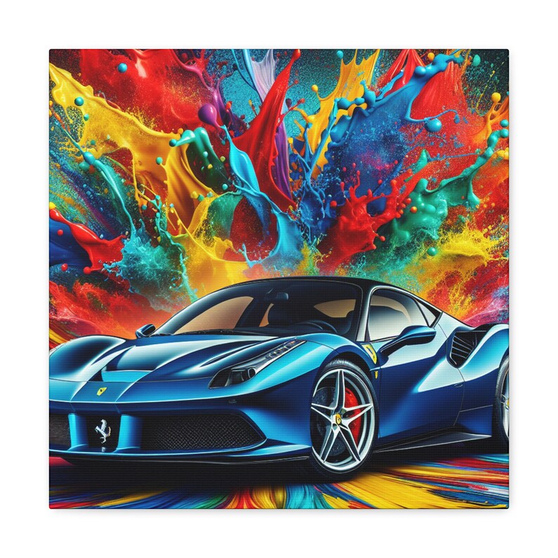 Ferrari Car Canva Painting Modern Wall Art Luxury Sports Car Decor High ...