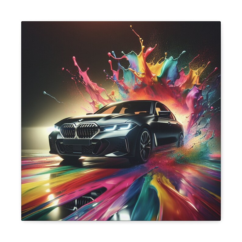 Luxury BMW Car Artwork Modern Wall Decor Canva Painting Perfect for Car Enthusiasts, Office, and