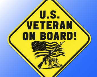 U.S. Veteran On Board Decal – Set of 2 – Optional Lamination