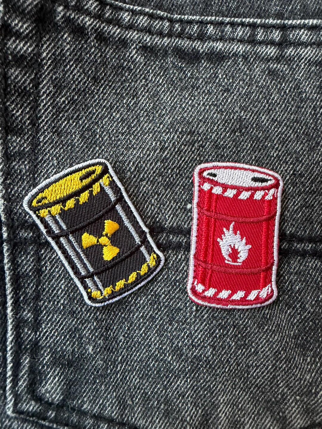 Flammable Oil Barrel Patch Embroidery Patch for Gifts, Decorations ...
