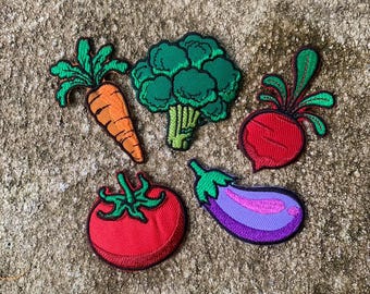 Iron On Patch SET 5 Vegetable , Vegetable  Patch For gifts, decorations, clothes, hats, bags