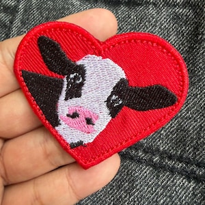 Cow Heart  Patch Embroidered patch For gifts, decorations, clothes, hats, bags
