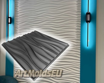 3D panel Mold for gypsum, plaster or concrete tile for decorative wall panels &#39;Air&#39;