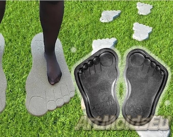 Giant&#39;s Footprints Mold for concrete paving slabs, Stone pattern, Concrete garden, Stepping stone, Path Yard, Garden walkway SET 2 pcs DIY