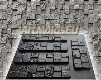 Molds for Wall Decor, Artificial Stones and Tiles from plaster, concrete, gypsum &quot;Corsica&quot; SET 5 pcs