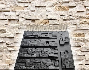 Molds for Wall Decor, Artificial Stones and Tiles for plaster, concrete, gypsum &quot;Canyon&quot; SET 6 elements