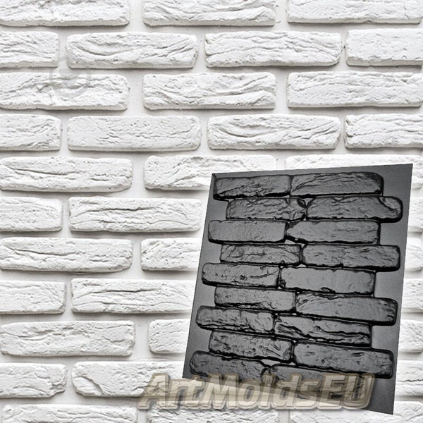 Mold for Wall stone, facade decorative tile, artificial brick, for plaster, gypsum or concrete "Barcelona"
