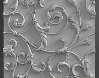 3D panel Mold for gypsum, plaster or concrete tile for decorative wall panels &#39;Flower&#39;