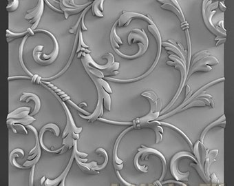 3D panel Mold for gypsum, plaster or concrete tile for decorative wall panels 'Flower'