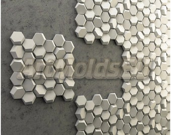 3D panel Mold for gypsum, plaster or concrete tile for decorative wall panels &#39;Honeybee house&#39;