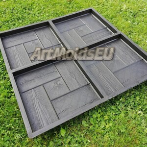 Mal voor betonnen tegels, steenpatroon, betonnen tuin, stapsteen, pad, tuinpad 'California wood'