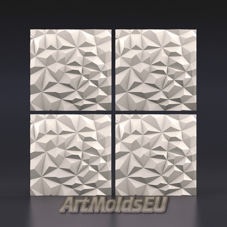 Triangular Plaster 3D Panel Mold for Gypsum, Plaster or Concrete Tile for Decorative Wall ...