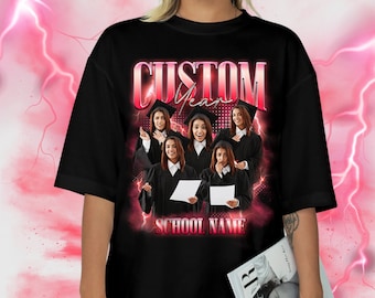 Aangepaste foto afstuderen T shirt Design, 2024 College High School Graduate PNG voor shirt, plaats uw ontwerp, 2024 Senior PNG, digitale bestanden