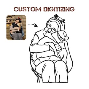 Custom Outline Embroidery Digitizing, Outline Embroidery, Outline Digitizing, Outline Embroidery Photo, Outline Embroidery File