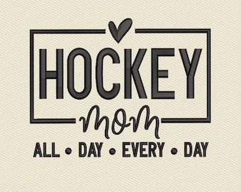 Motif de broderie hockey maman, fichiers sport maman (téléchargement instantané)