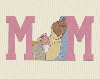 Custom Embroidered Portrait, Mama Design File (Digital Download)
