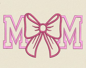 Motif de broderie maman noeud, cadeau fête des mères (téléchargement instantané)