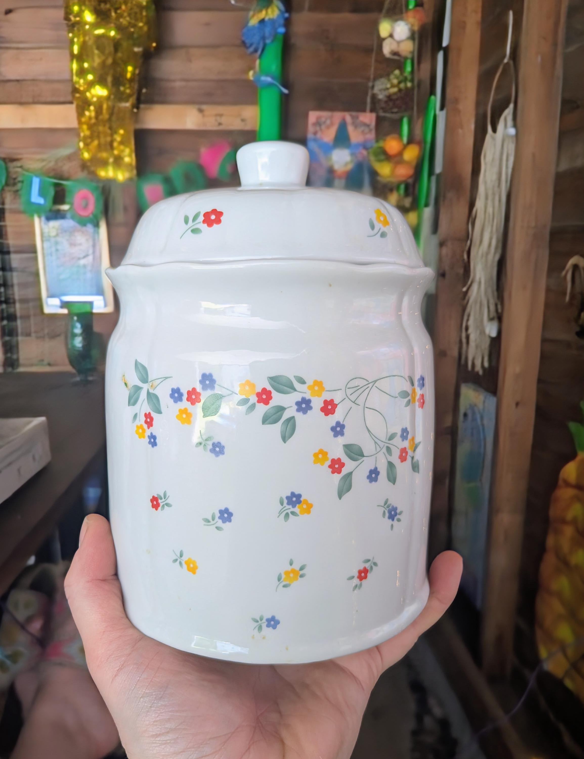 English Meadow Corelle Canister Flower Farmhouse Vintage Kitchen