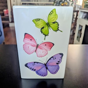 Butterfly Rectangular Vase Vintage Teleflora Gifts Small Flower Vase
