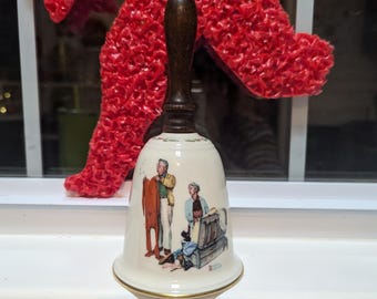 Norman Rockwell Vintage Porcelain Christmas Bell 1980