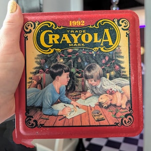 Crayola Tin Vintage 1992 Collectable Christmas Tin