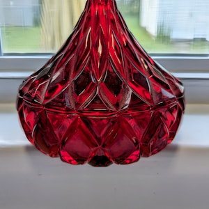 Red Crystal Vintage Candy Trinket Dish Ashtray