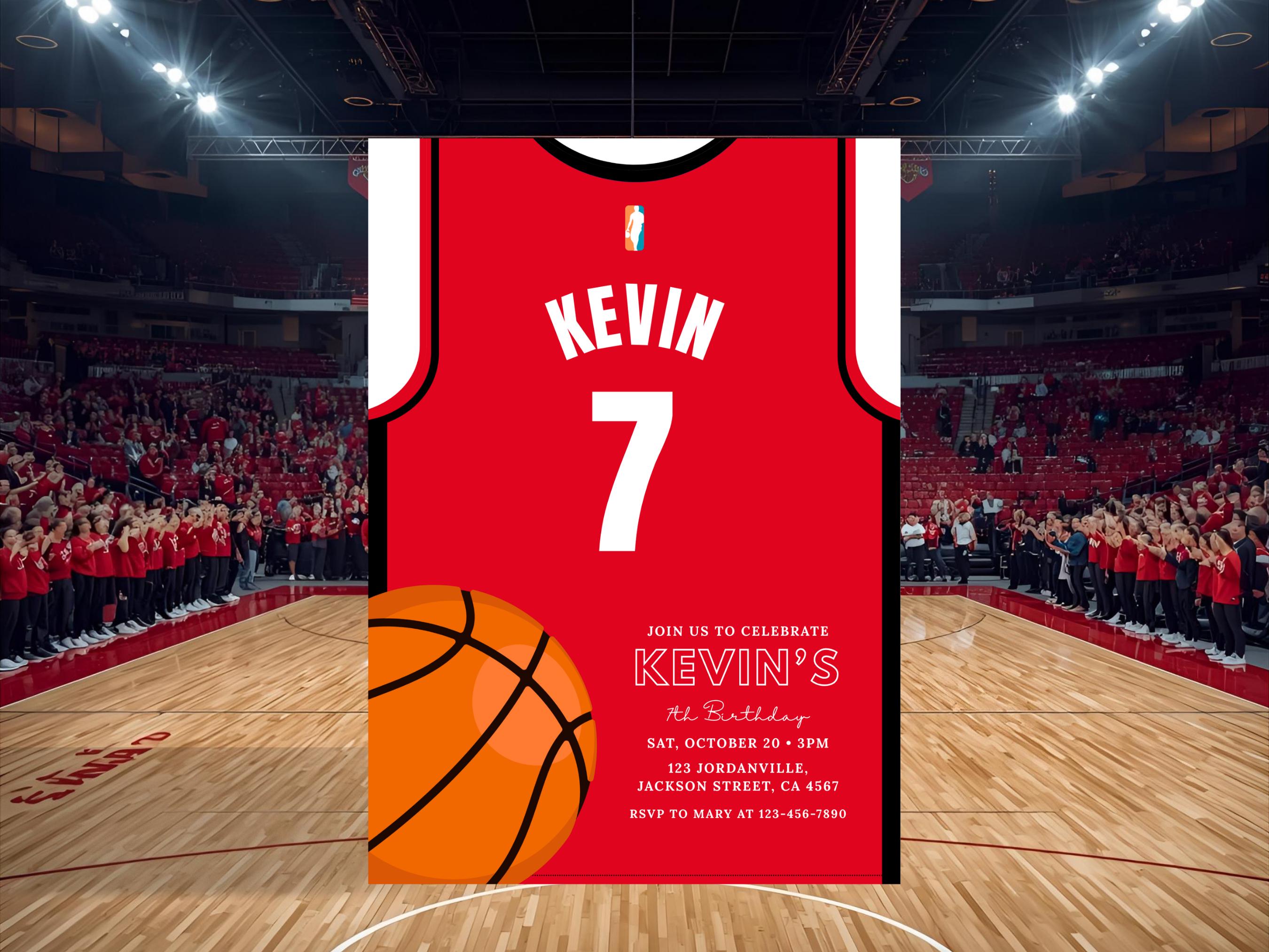 The Houston Rockets Invatation Houston Rockets Basketball Birthday Invitation Template Editable Kids ...
