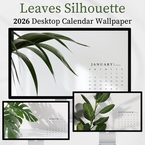 Calendario per sfondo desktop 2026 Calendario per sfondo desktop digitale Sfondo estetico Sfondo per laptop Sfondo per Mac Computer verde