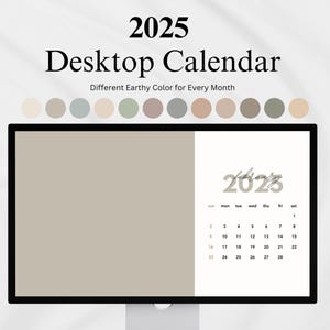 2025 Desktop Wallpaper Calendar | Digital Desktop Calendar Aesthetic Wallpaper Minimalist Neutral Color Wallpaper Macbook Wallpaper Computer