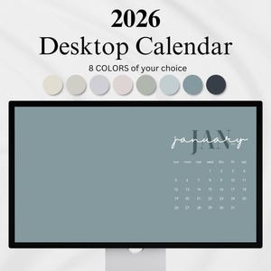 2026 Desktop Calendar Wallpaper Macbook Wallpaper Laptop Wallpaper Minimalist Boho Organizer Wallpaper (Digital Download)