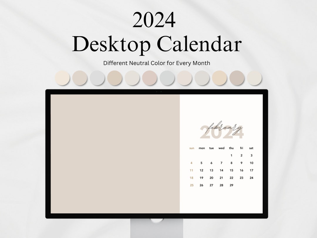 2024 Desktop Wallpaper Calendar Digital Desktop Wallpaper Aesthetic